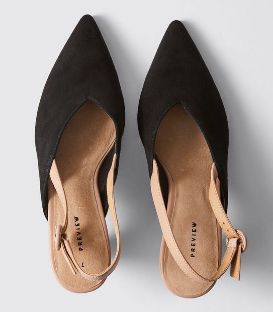 Preview Detroit Suede Sling Back Heels - Black 4 of 5