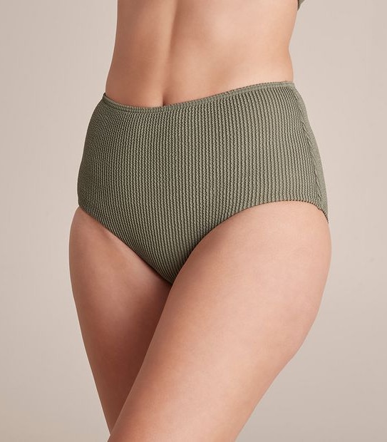 Crinkle High Waist Swim Bikini Briefs