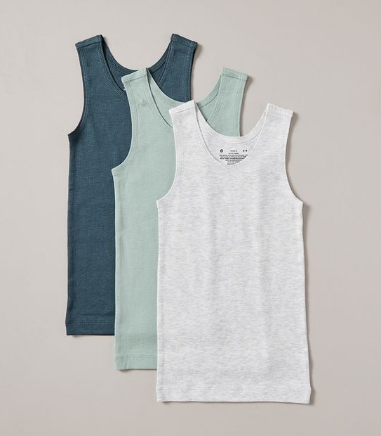 3 Pack Organic Cotton Singlets