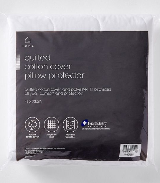 Quilted Cotton Cover Pillow Protector