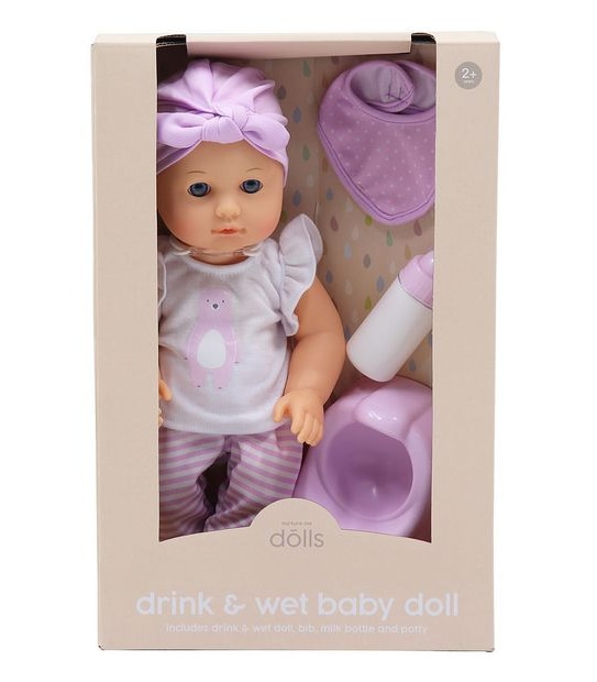 Nurture Me Drink & Wet Baby Doll Playset - Purple