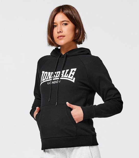 Lonsdale London Wattan Logo Hoodie Jumper - Black
