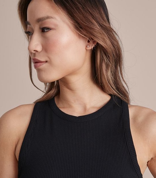 Lily Loves Ribbed Racer Tank Top