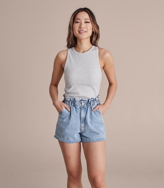 Lily Loves Ribbed Racer Tank Top