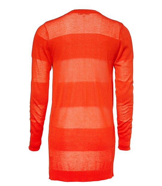Longline Edge to Edge Cardigan - Fiery Red