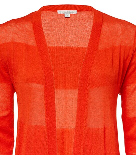 Longline Edge to Edge Cardigan - Fiery Red