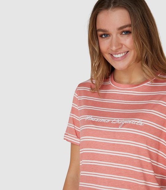 Mossimo Beverley Short Sleeve T-Shirt - Rose Stripe