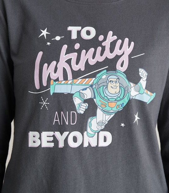 Womens Family Matching Disney Glow-In-The-Dark Buzz Lightyear Cotton Pyjama Set