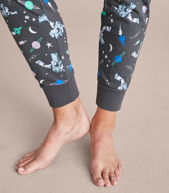 Womens Family Matching Disney Glow-In-The-Dark Buzz Lightyear Cotton Pyjama Set