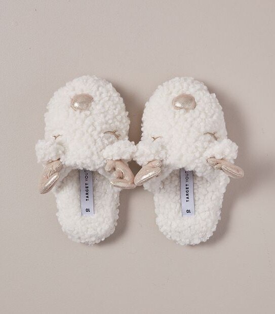 Kids Youth Reindeer Xmas Scuff Slippers Target Australia