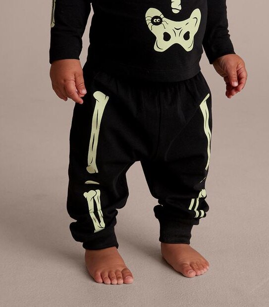 Unsiex Baby Family Matching Glow In The Dark Skeleton Cotton Pyjama Set
