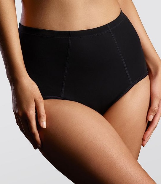 Ambra Powerlite High Waisted Brief Tummy Control Knickers in Black