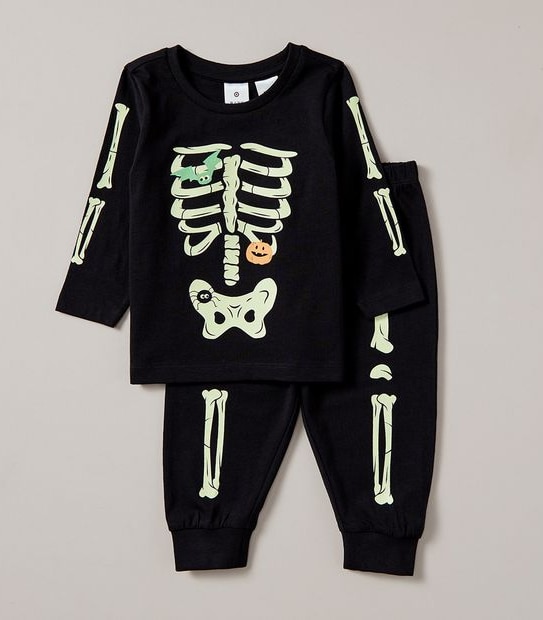 Unsiex Baby Family Matching Glow In The Dark Skeleton Cotton Pyjama Set