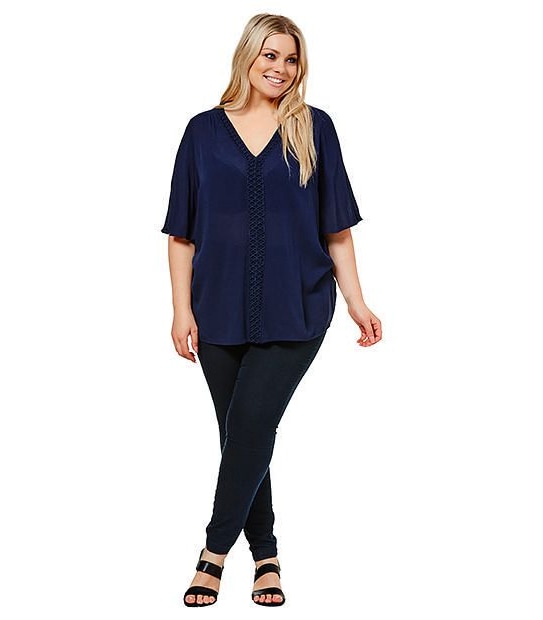 Belle Curve Flutter Sleeve Top
