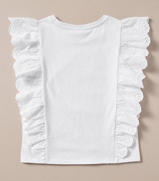 WX252489_01 S23 SS KNIT BRODERIE SLEEVE TOP WHITE