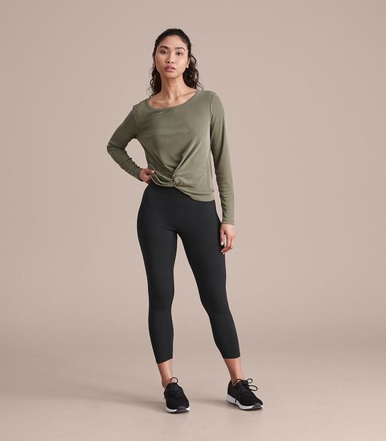 Active Yoga Ribbed Twist Front Top