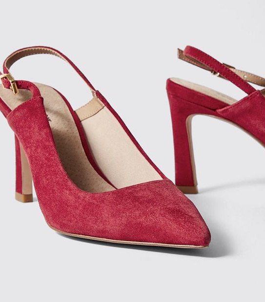Preview Denton Suede Sling Back Heels - Red