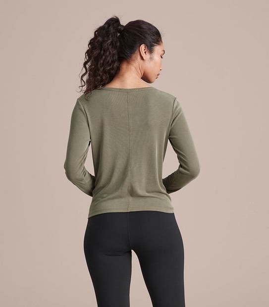 Active Yoga Ribbed Twist Front Top