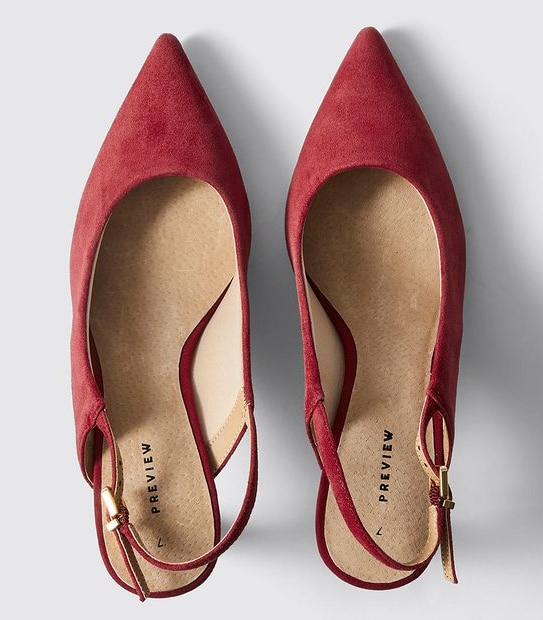 Preview Denton Suede Sling Back Heels - Red