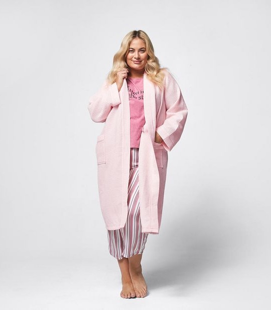 Extended Sizing Waffle Dressing Gown