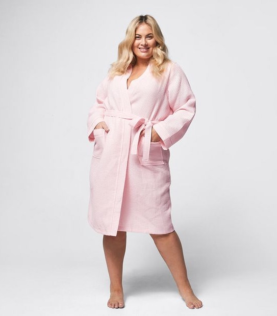 Extended Sizing Waffle Dressing Gown