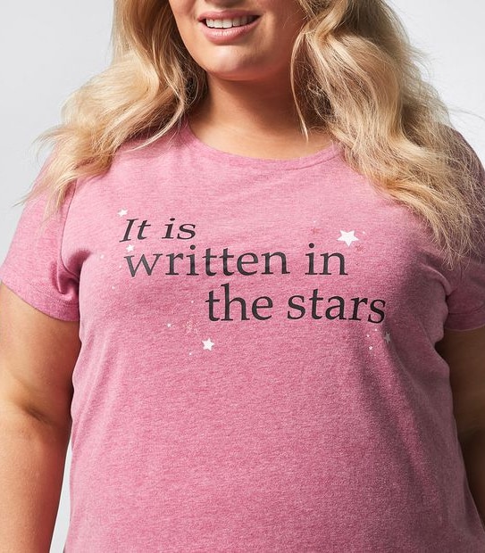 Extended Sizing Written In Stars 3/4 Pants and T-Shirt Sleep Pyjama Set