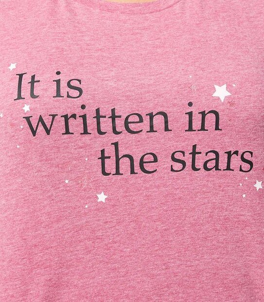 Extended Sizing Written In Stars 3/4 Pants and T-Shirt Sleep Pyjama Set