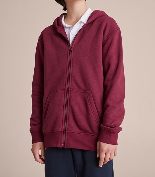 School Fleece Zip Thru Hoodie