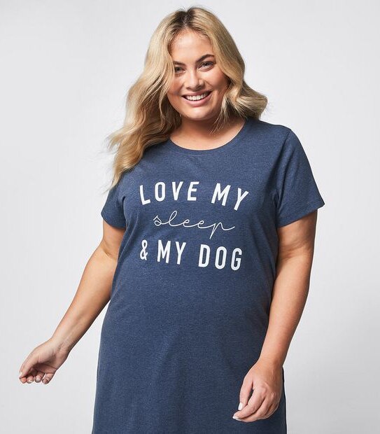 Extended Sizing Love Sleep and Dog Nightie