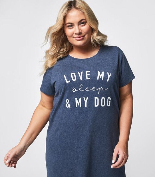 Extended Sizing Love Sleep and Dog Nightie