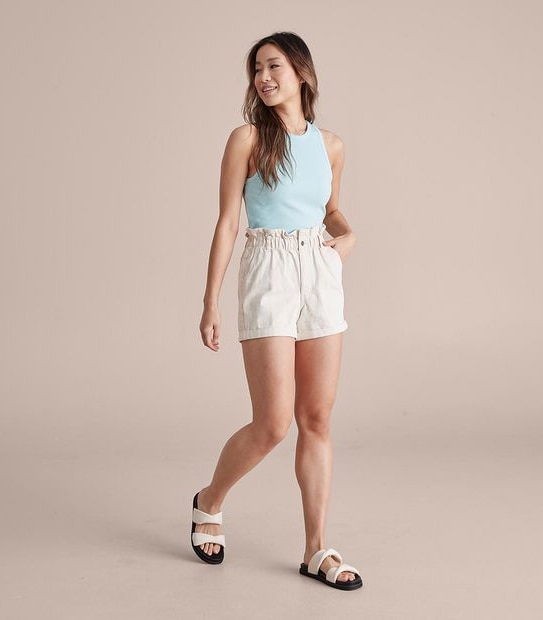Lily Loves Ribbed Racer Tank Top