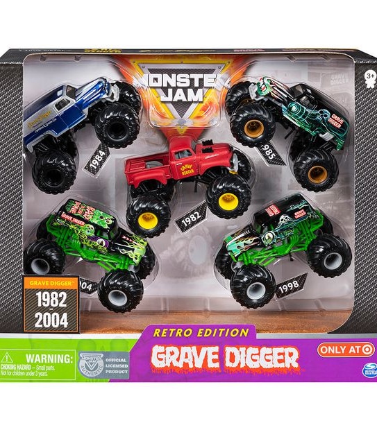 1:64 Grave Digger Evolution Retro Edition 5 Pack Exclusive
