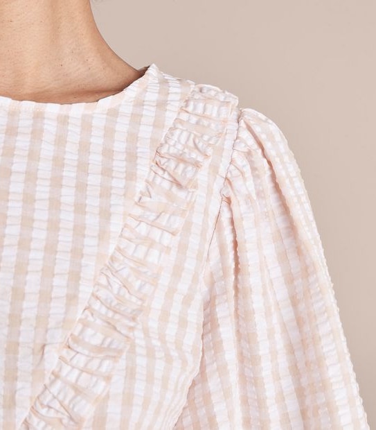Lily Loves Victoriana Puff Sleeve Gingham Blouse