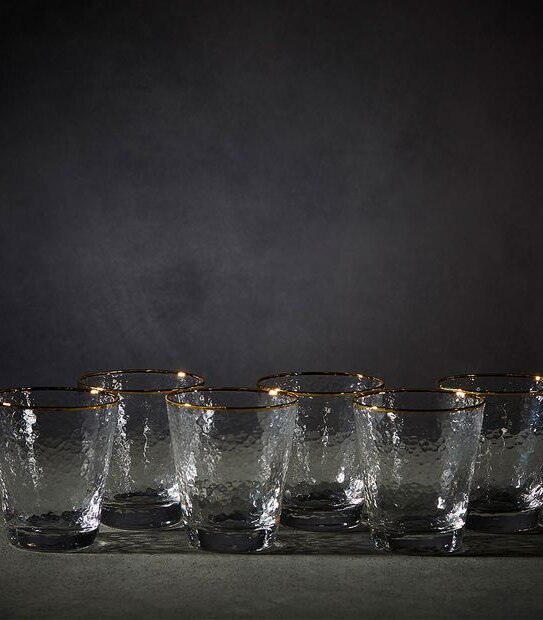 Gold Rim 6 Pack Tumblers