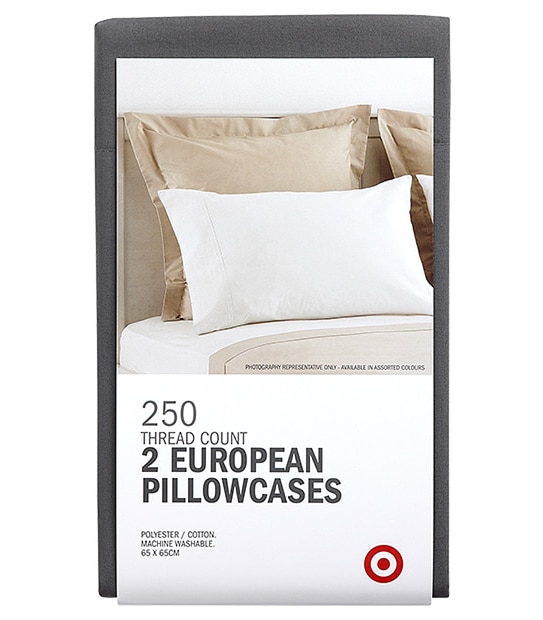 250 Thread Count Euro Pillowcase 2 Pack - Vapour