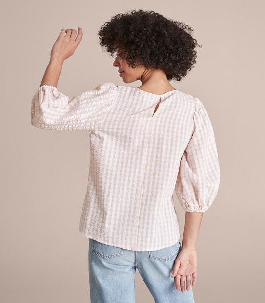 Lily Loves Victoriana Puff Sleeve Gingham Blouse