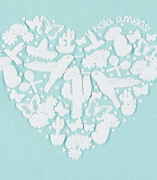 Flutter Sleeve Heart Print T-Shirt 3 of 3