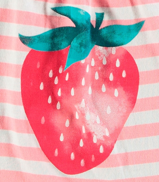 Stripe Strawberry Print Singlet Top