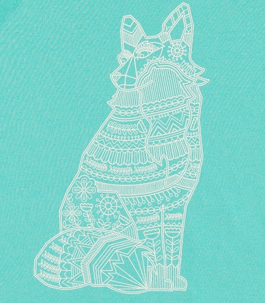 Long Sleeve Fox Line Print Top