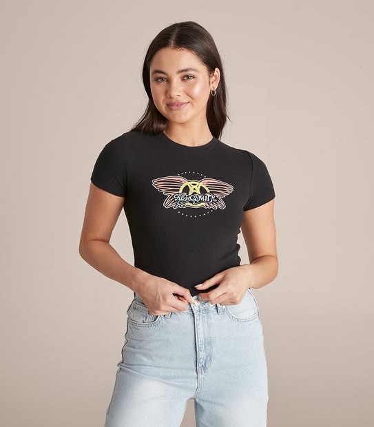 Licensed Aerosmith Baby Crop T-Shirt