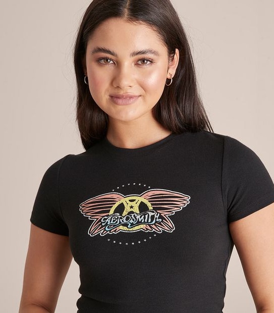 Licensed Aerosmith Baby Crop T-Shirt
