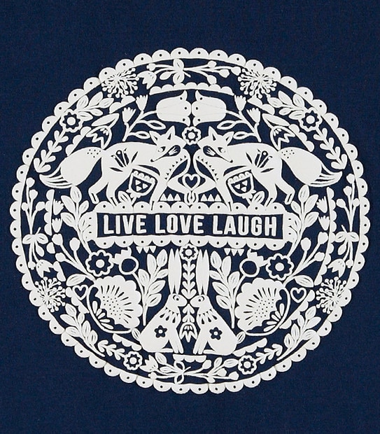 Long Sleeve Live Love Laugh Print Top