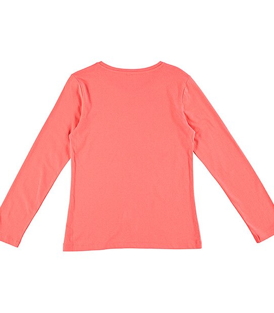 Long Sleeve Glitter Text Print Top