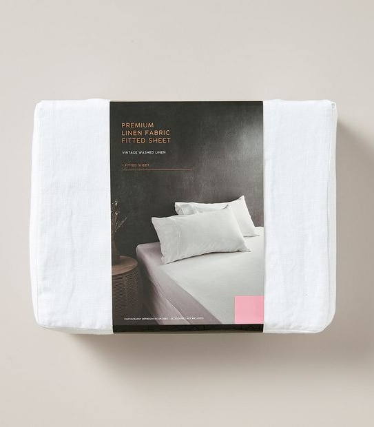 Premium Linen Fabric Fitted Sheet