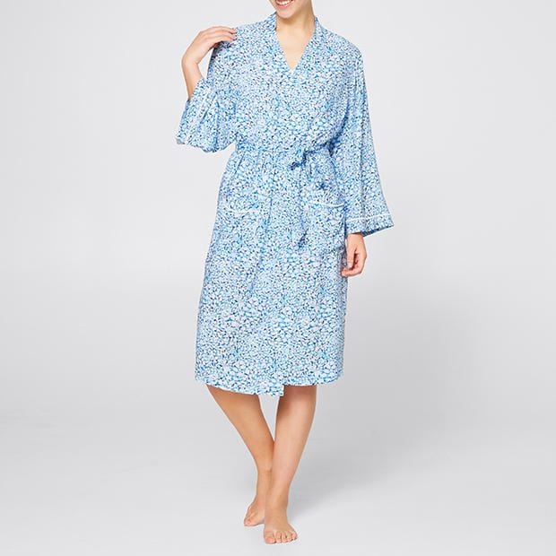 Kimono Dressing Gown - Blue Petal | Target Australia