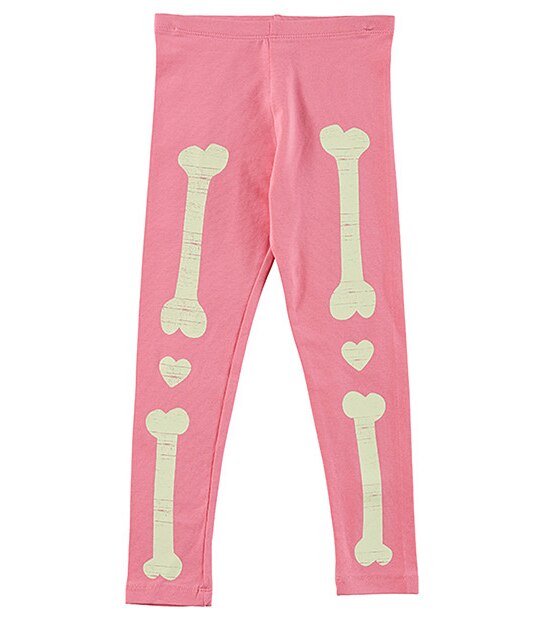 Girls' Full Length Glow In The Dark Bones Print Leggings