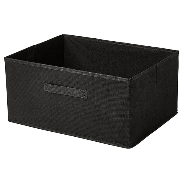 Large Fabric Storage Box with Lid Black Target Australia