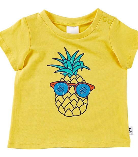 Short Sleeve Pineapple Print T-Shirt