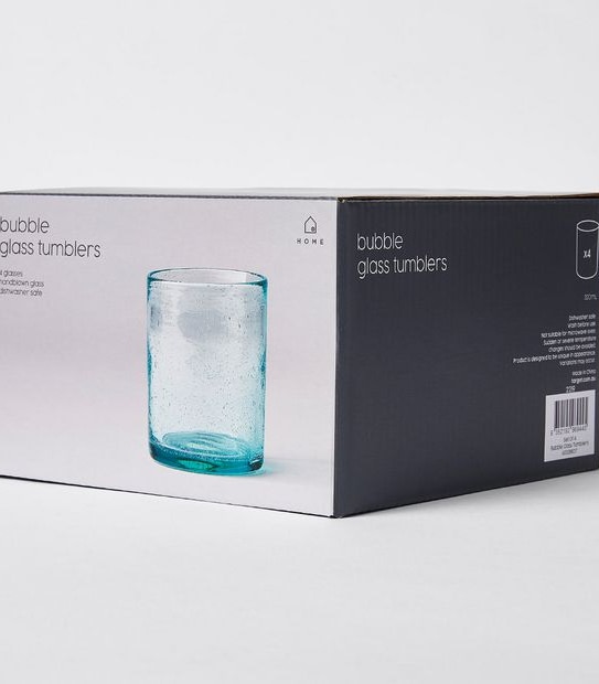 4 Pack Bubble Glass Tumblers