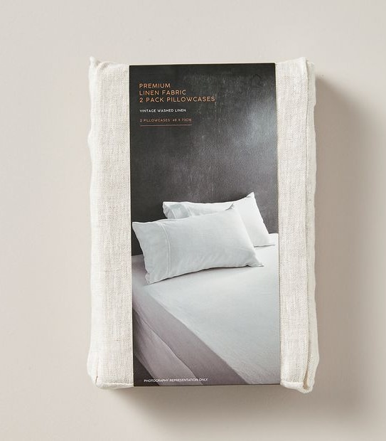 2 Pack Premium Linen Fabric Pillowcases